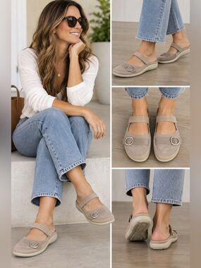 NAOT Footwear Women's Hongi
Maryjane Khaki‎ Beige Leather/Stone
Nubuck sz 10